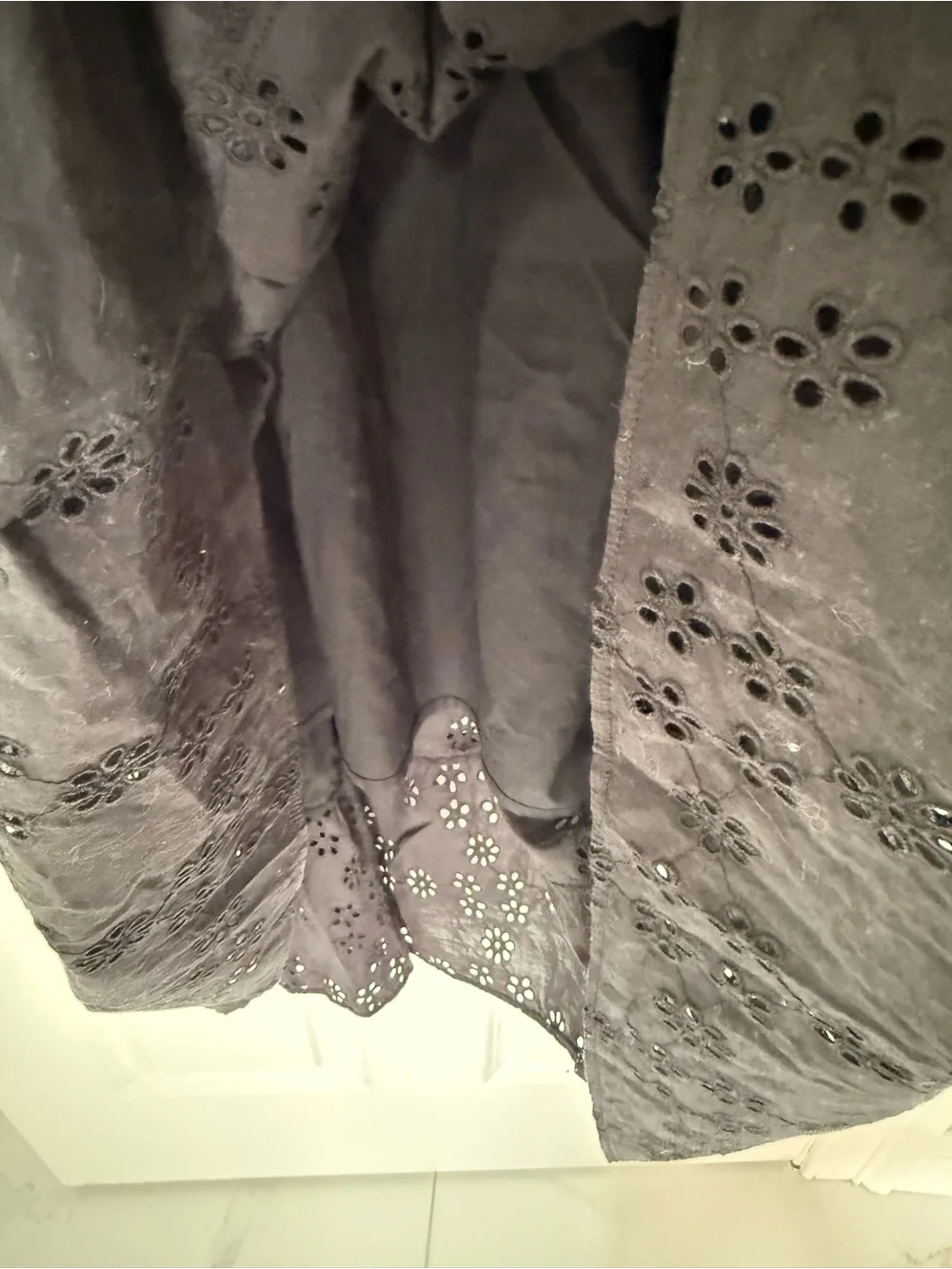 NWT Quince 100% Organic Cotton Eyelet Smocked Midi Dress - Picture 12 of 15